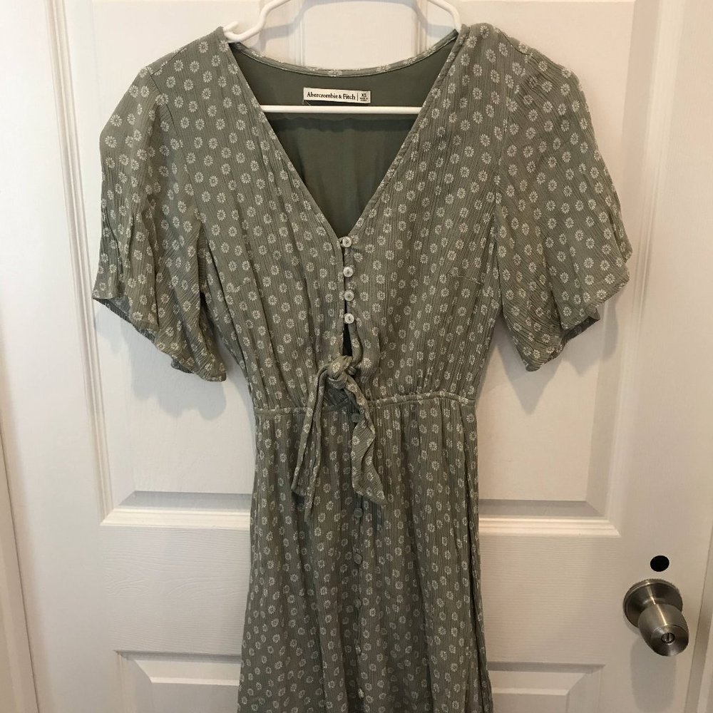 Button-Up Tie-Front Dress